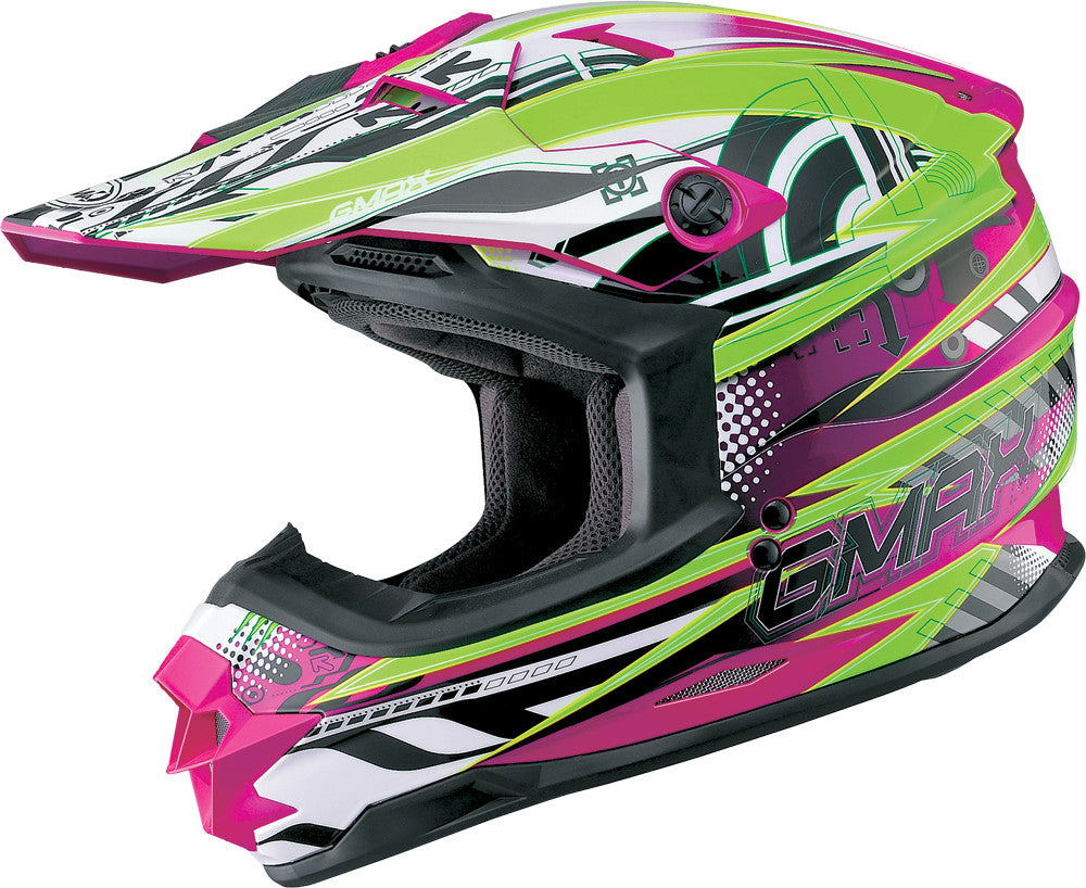 GMAX Gm76x Xenotron Helmet Purple/Hi-Vis Green L G3767676