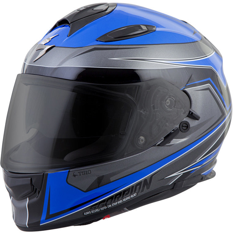SCORPION EXO Exo-T510 Full-Face Helmet Tarmac Blue/Black Lg T51-1025