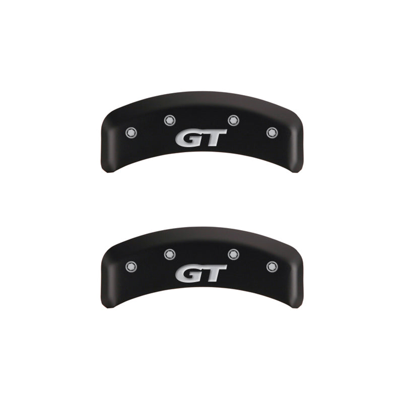 MGP 4 Caliper Covers Engraved Front Mustang Engraved Rear SN95/GT Red finish silver ch 10095SMG1RD