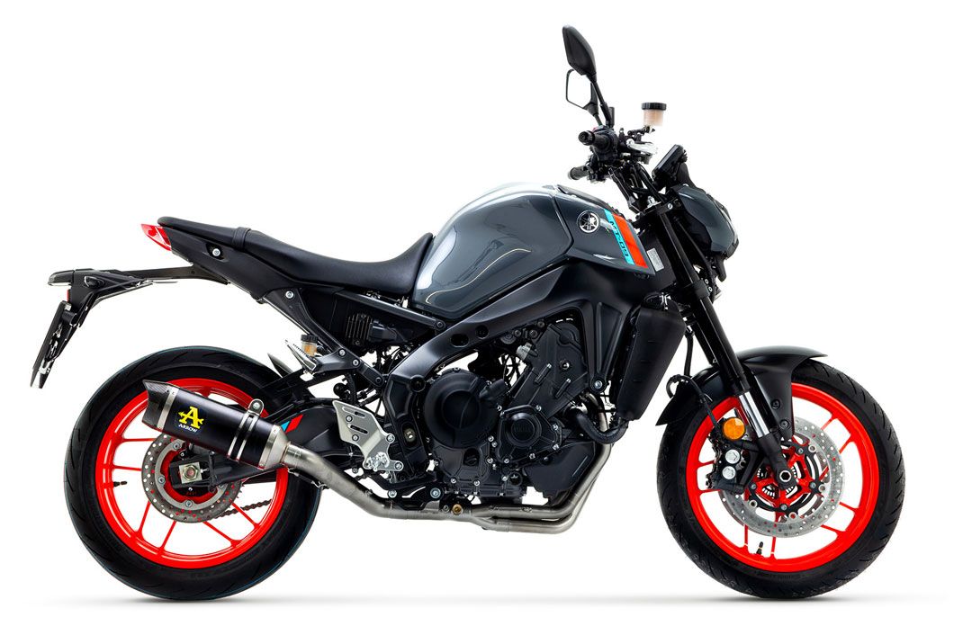 Arrow Yamaha Mt-09 '21 Silenciador Dark Thunder Aluminio Homologado Versión Baja Con Fondo De Carbono 71931akn