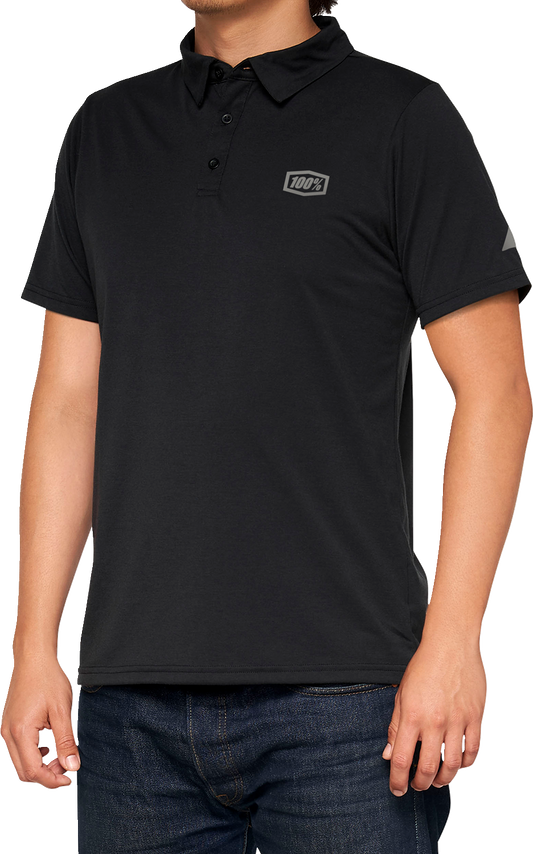 100% Corpo Polo Shirt - Black/Gray - Large 35019-057-12