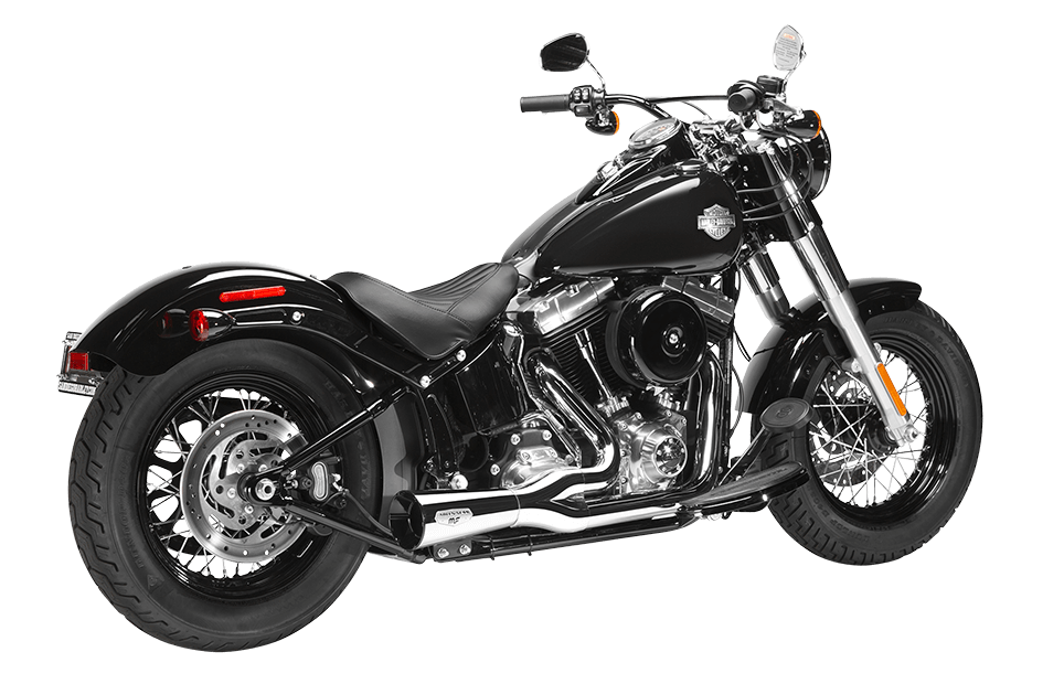 MAGNAFLOWNess Fbomb 2 Into 1 Chr/Blk Softail 86-177212401
