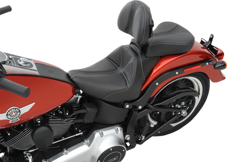 SADDLEMEN Dominator Solo Seat - Stitched - Black w/ Gray Stitching - FL/FX '06-'17 806-12-0042