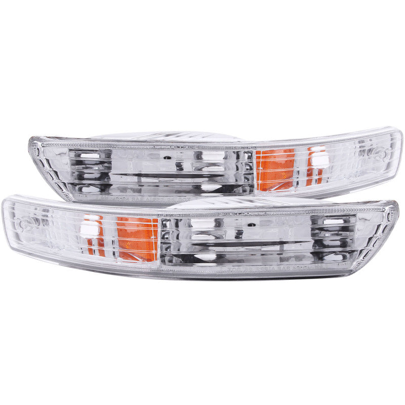 ANZO 1998-2001 Acura Integra Euro Parking Lights Chrome w/ Amber Reflector 511021