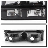 Xtune Chevy Suburban 94-98 Headlights w/ Corner & Parking Lights 8pcs Black HD-JH-CCK88-AM-BK-SET 5072221