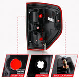 ANZO 2009-2014 Ford F-150 Euro Taillight Red/Clear (W/O Bulb) 311299