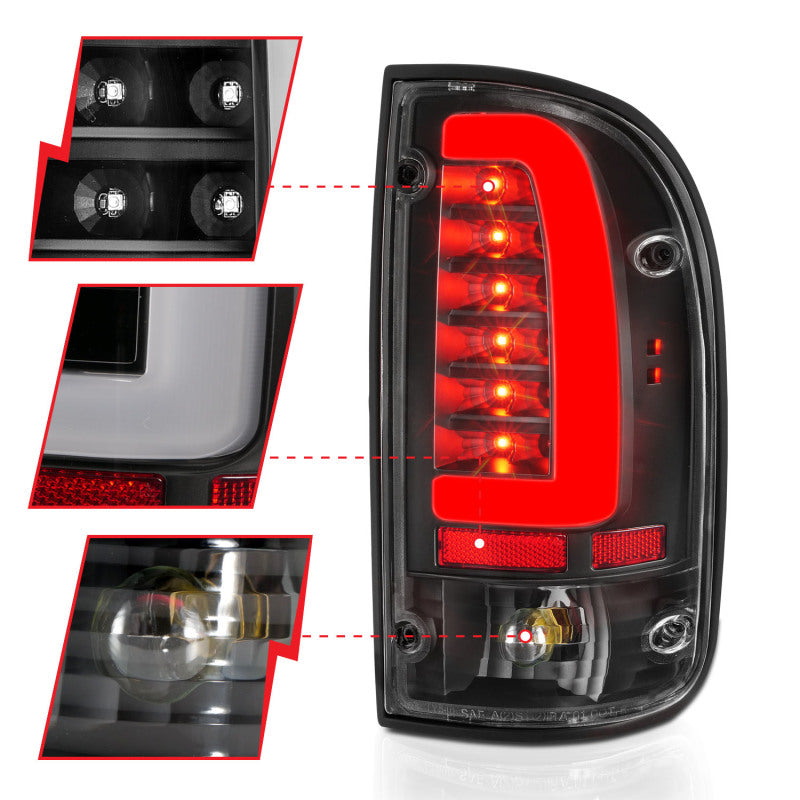 ANZO 95-00 Toyota Tacoma LED Taillights Black Housing Clear Lens (Pair) 311353