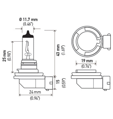 Hella Optilux H8 12V/35W XB Xenon White Bulb (pair) LAH71071372