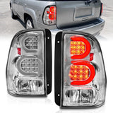 ANZO 2002-2009 Chevrolet Trailblazer LED Tail Lights w/ Light Bar Chrome Housing Clear Lens 311373