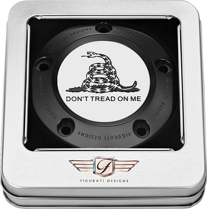 FIGURATI DESIGNS Timing Cover - 5 Hole - Don't Tread on Me - Black FD40-TC-5H-BLK