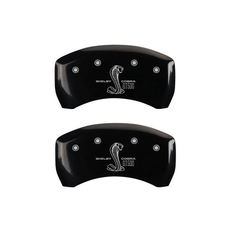 MGP Rear set 2 Caliper Covers Engraved Rear GT500 Shelby & Cobra Black finish silver ch 10010RGT5BK
