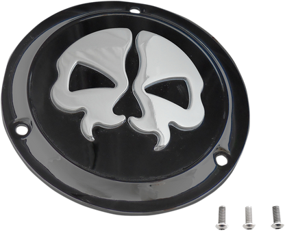 DRAG SPECIALTIES Split Skull Derby Cover - Black - 3-Hole N/F 86-03XL;70-98 BT ONLY 78045B