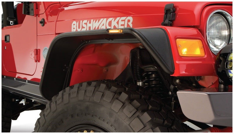 Bushwacker 97-06 Jeep Wrangler Flat Style Flares 4pc - Black 10920-07