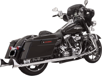 BASSANI XHAUST Fishtail Mufflers - Chrome - w/ Baffle - 33" - 95-'16 Touring 1F27E33