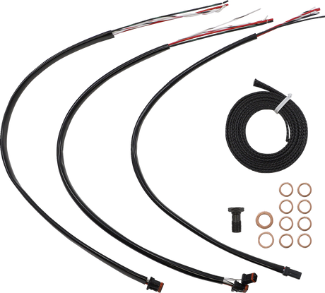 LA CHOPPERS Cable Kit - 12" - 14" Ape Hanger Handlebars - Midnight LA-8056KT2-13M