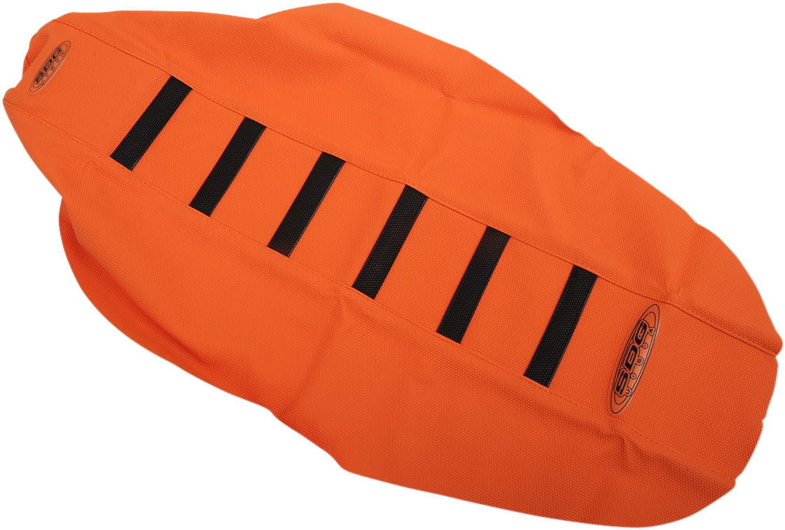 SDG 6-Ribbed Seat Cover - Black Ribs/Orange Top/Orange Sides 95929KOO