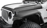 Bushwacker 18-22 Jeep Wrangler 2/4dr / 20-22 Jeep Gladiator Trail Armor Hood Armor (3pc) - Tex. Blk 14131