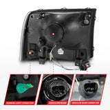 ANZO 99-04 Ford F250/F350/F450/Excursion (excl. 99) Crystal Headlights - w/ Light Bar Chrome Housing 111550