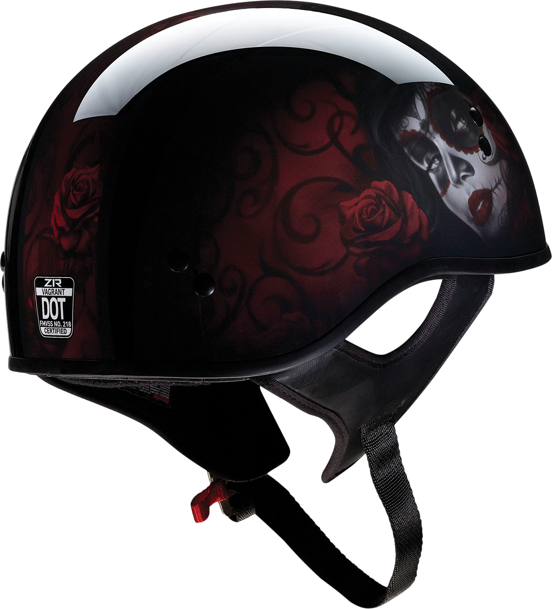 Z1R Vagrant Helmet - Red Catrina - Black/Red - Small 0103-1314