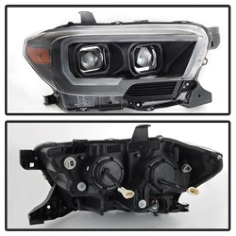 xTune Toyota Tacoma 16-18 DRL Light Bar Projector Headlights - Black PRO-JH-TTA16-LBDRL-BK 9039256