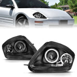 ANZO 2000-2005 Mitsubishi Eclipse Projector Headlights w/ Halo Black 121332