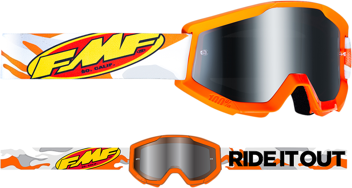 Gafas FMF PowerCore - Asalto - Gris - Espejo plateado F-50051-00002 2601-3012 