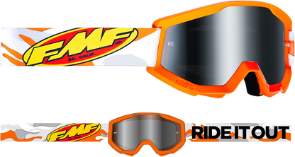 Gafas FMF PowerCore - Asalto - Gris - Espejo plateado F-50051-00002 2601-3012 