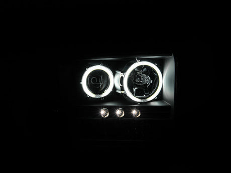 ANZO 2005-2007 Ford Excursion Projector Headlights w/ Halo Black w/ LED Strip (CCFL) 1pc 111117
