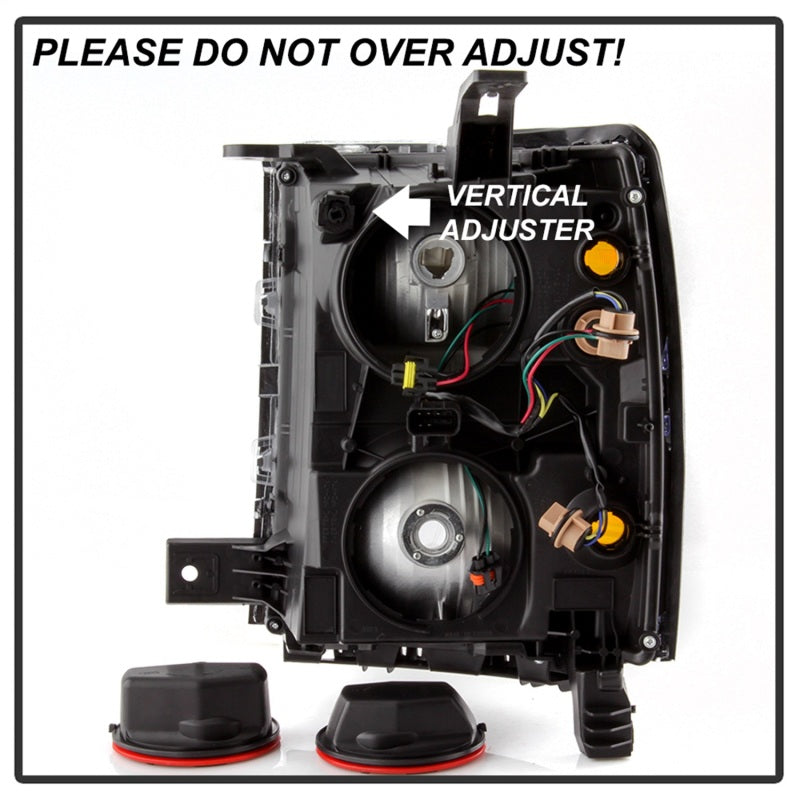 xTune 14-15 Chevy Silverado 1500 (New Body) OEM Style Headlights w/Trim - Blk (HD-JH-CS14-CC-BK) 9042447