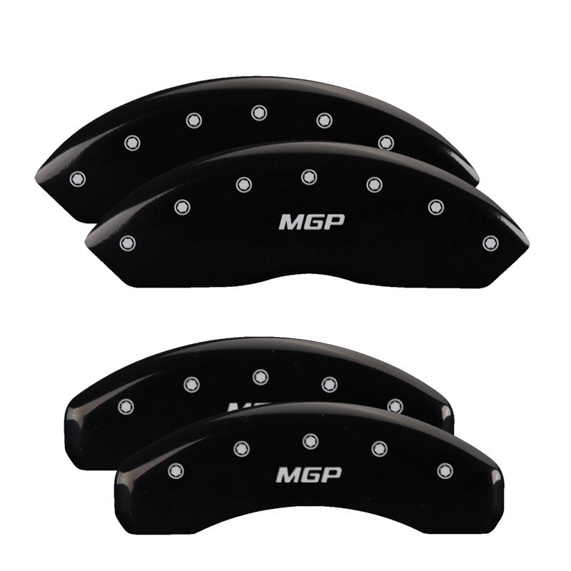 MGP 4 Caliper Covers Engraved Front & Rear Escalade Black finish silver ch 35015SESCBK