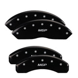 MGP 4 Caliper Covers Engraved Front & Rear Escalade Black finish silver ch 35015SESCBK