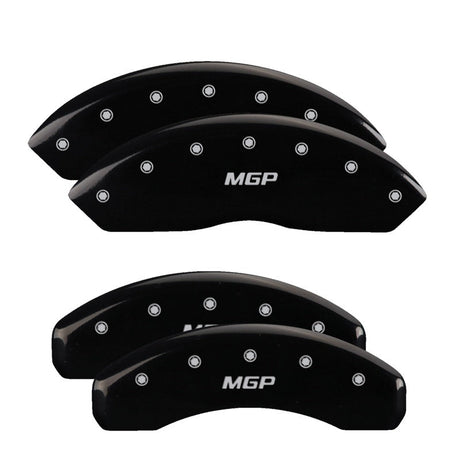 MGP 4 Caliper Covers Engraved Front & Rear Escalade Black finish silver ch 35015SESCBK