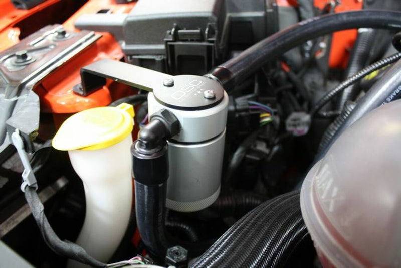 J&L 15-23 Ford Mustang GT/15-20 Ford Mustang GT350 Passenger Side Oil Separator 3.0 - Clear Anod 3030P-C