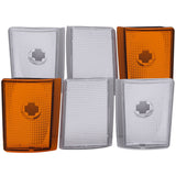 ANZO Corner Lights 1988-1993 Chevrolet C1500 Euro Corner Lights 4 Crystal Chrome / 2 Crystal Amber 521032