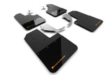 Rally Armor 21-22 Ford Bronco (Steel Bmpr - NO Rptr/Sprt - NO RR/RB) Blk Mud Flap w/Cy Orange Logo MF85-NO-ST-COR