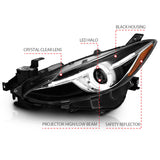 ANZO Projector Headlights With Halo Black w/Amber 14-17 Mazda 3 121522
