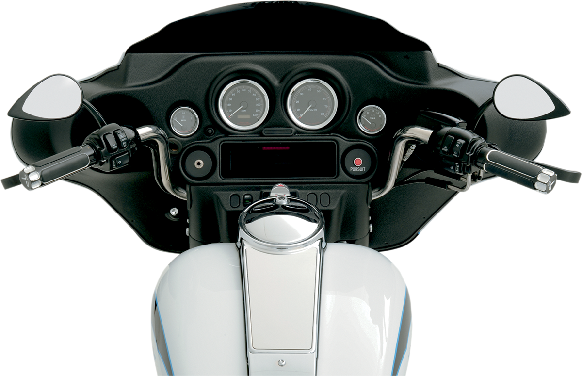 DRAG SPECIALTIES Espejo - Lágrima - Negro - Tallo corto 0640-0690