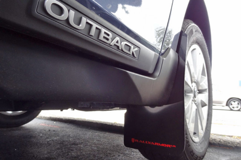 Rally Armor 15-19 Subaru Outback Black UR Mud Flap w/ Red Logo MF36-UR-BLK/RD
