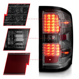 ANZO 15-19 Chevy Silverado 2500HD/3500HD (Factory Halogen Only) LED Tail Lights Smoke w/Clear Lens 311424
