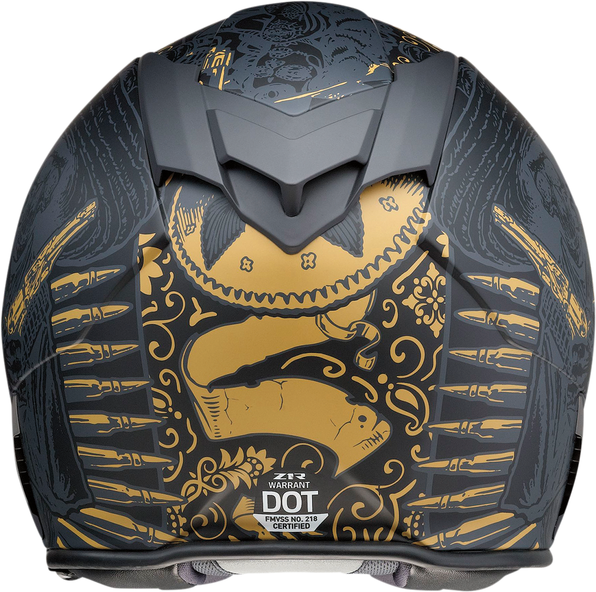 Z1R Warrant Helmet - Sombrero - Black/Gold - Large 0101-14173