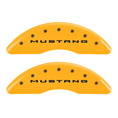 MGP 4 Caliper Covers Engraved Front 2015/Mustang Engraved Rear 2015/GT Yellow finish black ch 10200S2MGYL