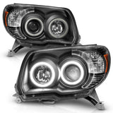 ANZO 2006-2009 Toyota 4Runner Projector Headlights w/ Halo Black 111320