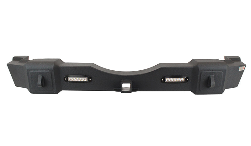 Fishbone Offroad 07-18 Jeep JK Wrangler Rubicon Steel Rear Bumper W/LEDs - Blk Textured Powdercoat FB22032