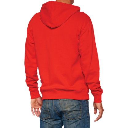 100% Official Fleece Zip-Up Hoodie - Red - Small 20032-00015