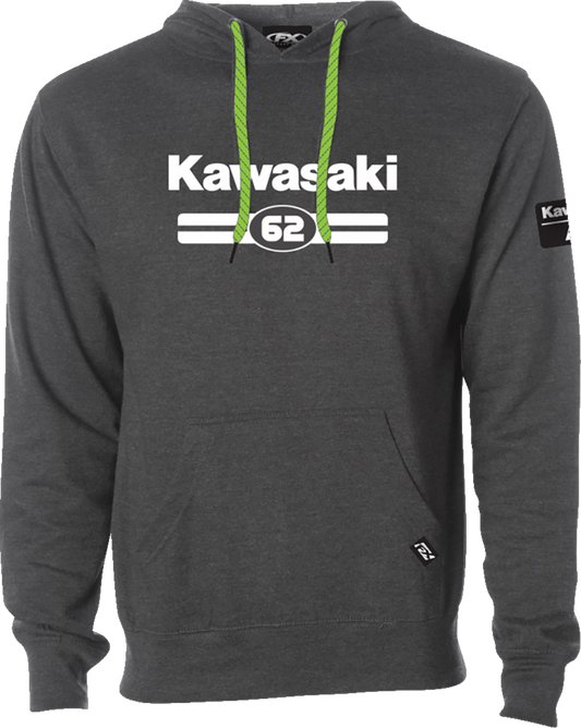 FACTORY EFFEX Kawasaki Sixty Two Pullover Hoodie - Heather Charcoal - Large 27-88104