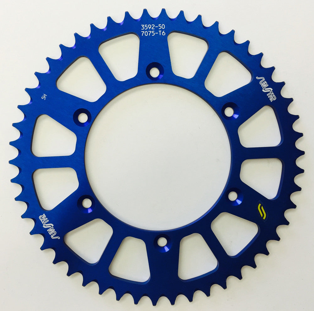 SUNSTAR Rear Sprocket Aluminum 50t-520 Blu Hon/Yam 5-359250BL