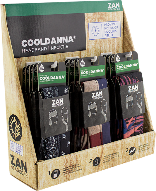 ZAN HEADGEAR Polyester Cooldanna - 18 Pack PPO14