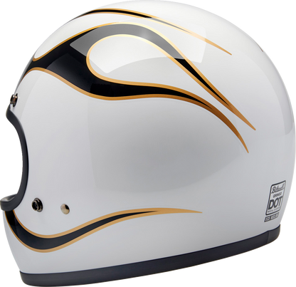 Casco BILTWELL Gringo - Llamas - Blanco/Negro - XS 1002-561-501 