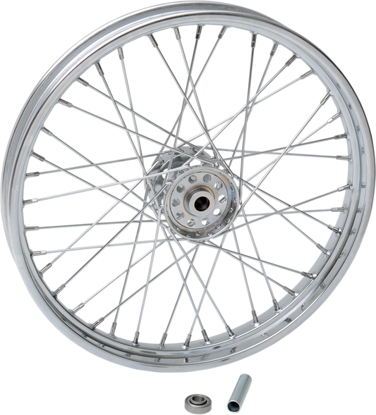 DRAG SPECIALTIES Front Wheel - Single Disc/No ABS - Chrome - 21"x2.15" - '67-'72 FL 64438