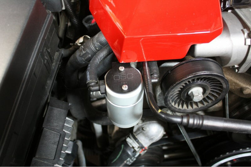 J&L 10-15 Chevrolet Camaro LS3 6.2L Passenger Side Oil Separator 3.0 - Clear Anodized 3080P-C